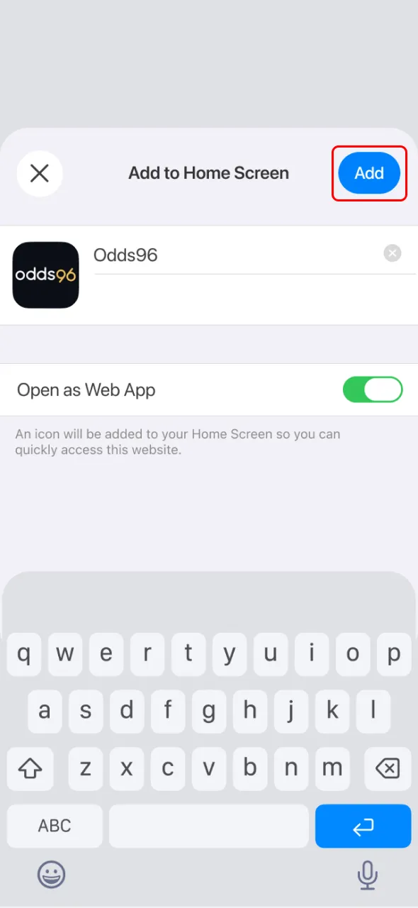 Confirm installation to finish setting up Aviator on Odds96.