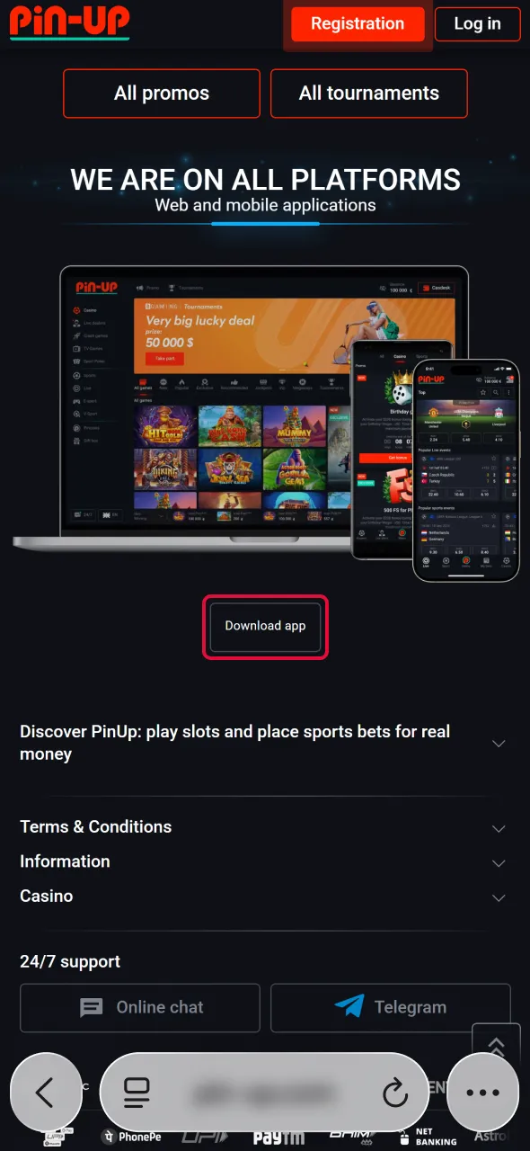 Find the iOS installation option to run Aviator in the Pin-Up app.